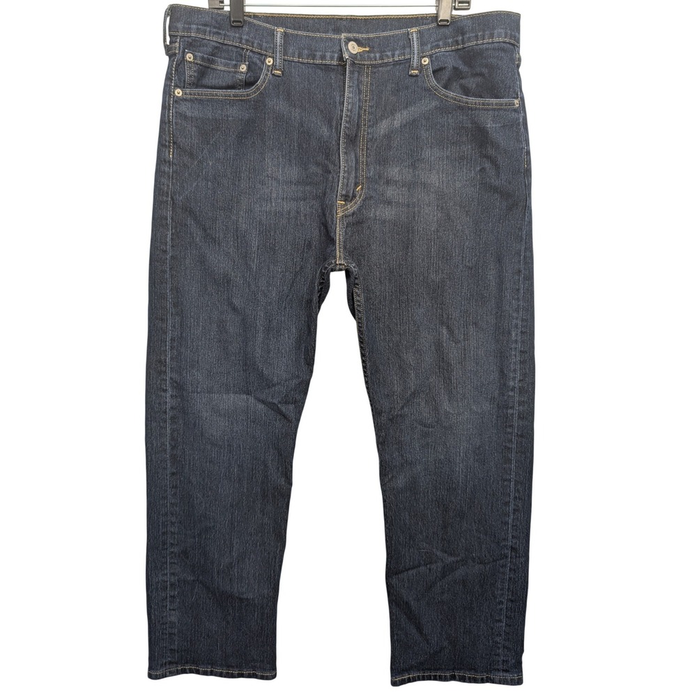 Levi's 505 Regular Fit Men 40x30 Dark Wash Indigo Stretch Straight Leg Jeans